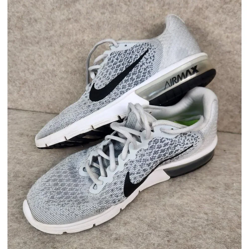 Nike Men's Air Max Gray Sequent 2 Running 8524610-002 Shoes Size 9